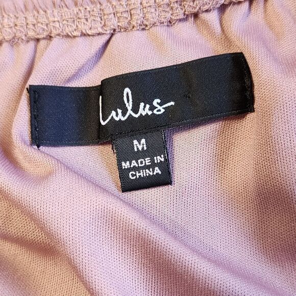 Lulu's dusty pink mini dress tiered Coquette M - Picture 4 of 4